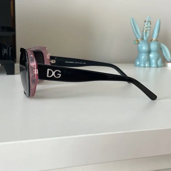 Dolce & Gabbana Black on Pink Square Framed Sunglasses - Picture 3 of 6